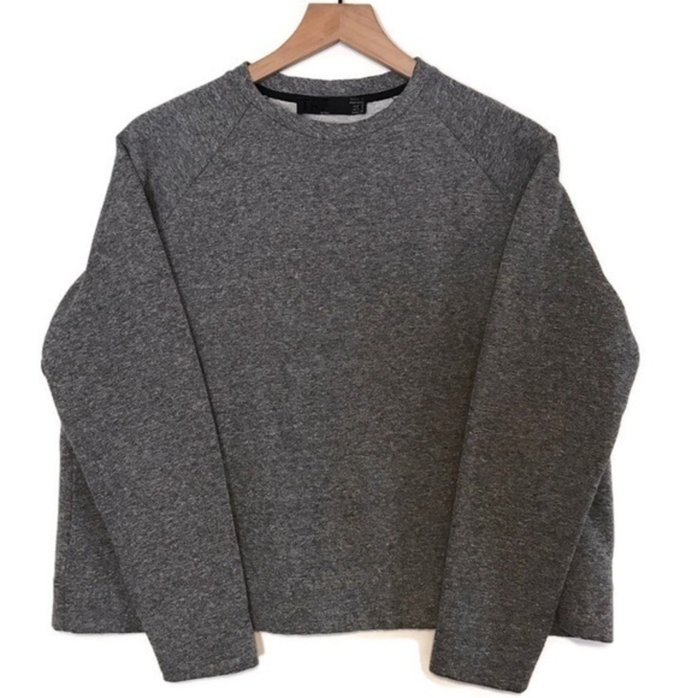 Zara TRF Charcoal Gray Black Crew neck Raglan Sleeve Pullover Sweatshirt Small